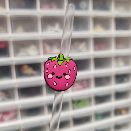 Smiley Strawberry Straw Topper